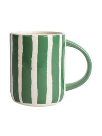 Tazas Liz, 2 uds., Gres, Blanco y verde lacado, Ø 8 x Al 10 cm, 280 ml