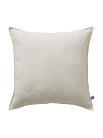 Gestreept Linnen kussenhoes Alina, 100% linnen, Beige, gebroken wit, B 50 x L 50 cm