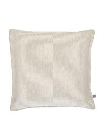 Gestreept Linnen kussenhoes Alina, 100% linnen, Beige, gebroken wit, B 50 x L 50 cm