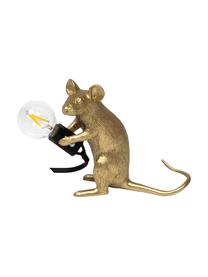 Kleine Design Tischlampe Mouse, Goldfarben, 5 x 13 cm