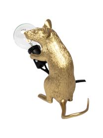 Kleine design tafellamp Mouse, Lamp: kunsthars, Goudkleurig, 5 x 13 cm