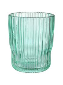 Bicchiere acqua con rilievo scanalato Chelsea 6 pz, Vetro, Verde menta, Ø 8 x Alt. 10 cm, 250 ml