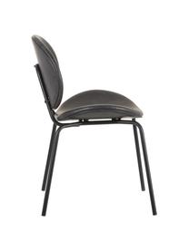 Čalúnená stolička z umelej kože Frankie, Tmavosivá, čierna