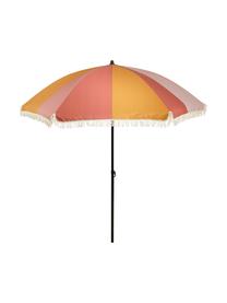 Parasol Streiff met franjes, Frame: aluminium, gecoat, Oranje, lichtroze, oudroze, Ø 220 x H 238 cm