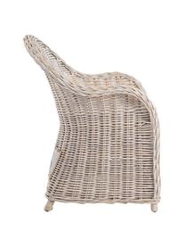 Rattan-Armlehnstuhl Martin mit Sitzauflage, Bezug: Baumwolle, Rattan, Weiß, B 60 x T 67 cm