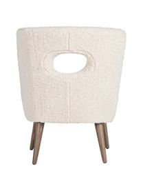 Fauteuil lounge en peluche Cortina, Couleur crème, larg. 65 x prof. 68 cm