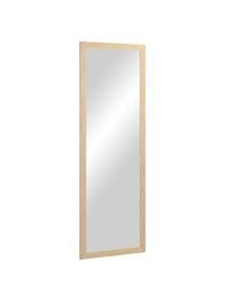 Rechthoekige wandspiegel Wilany met lichtbruine houten lijst, Lijst: hout, Beige, B 53 cm x H 153 cm