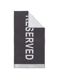 Serviette de plage grand lettrage Reserved, Anthracite, larg. 100 x long. 180 cm