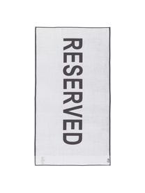 Strandlaken Reserved met grote letters, Antraciet, B 100 x L 180 cm