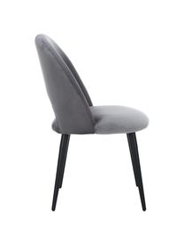 Chaise velours rembourré gris acier Rachel, Velours gris acier