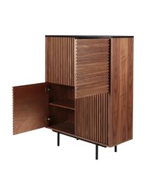 Komoda z ryflowanym dekorem Nuance, Korpus: płyta pilśniowa średniej , Nogi: metal powlekany, Ciemne drewno naturalne, S 100 x W 140 cm