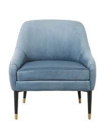 Fauteuil lounge en velours bleu Eugenia, Velours bleu ciel, larg. 75 x prof. 79 cm