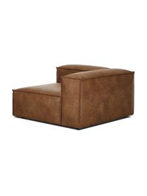 Modulo angolare in pelle riciclata Lennon, Rivestimento: pelle riciclata (70 % pel, Rivestimento: imbottitura in schiuma co, Pelle marrone, Larg. 119 x Prof. 119 cm, angolo a sinistra