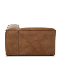 Modulo angolare in pelle riciclata Lennon, Rivestimento: pelle riciclata (70 % pel, Rivestimento: imbottitura in schiuma co, Pelle marrone, Larg. 119 x Prof. 119 cm, angolo a sinistra