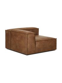 Modulo angolare in pelle riciclata Lennon, Rivestimento: pelle riciclata (70 % pel, Rivestimento: imbottitura in schiuma co, Pelle marrone, Larg. 119 x Prof. 119 cm, angolo a sinistra