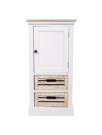 Mueble auxiliar Mario, Estructura: madera de paulownia, tabl, Blanco, beige, An 40 x Al 80 cm