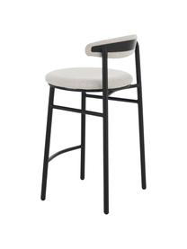 Tabouret de bar blanc crème Doggi, Blanc crème, larg. 44 x haut. 84 cm