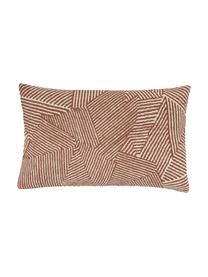 Housse de coussin rectangulaire couleur rouille Nadia, 100 % coton, Beige, blanc, rouge, larg. 30 x long. 50 cm