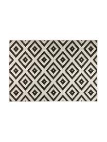 Alfombra reversible de interior y exterior Malta, Negro, crema, L 150 x An 80 cm