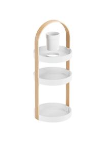 Organizador de cosméticos Bellwood, Estantes: plástico, Asa: madera, Blanco, Ø 20 x Al 50 cm