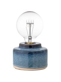 Lámpara de mesa pequeña de porcelana Celain, Cable: plástico, Azul, Ø 12 x Al 9 cm