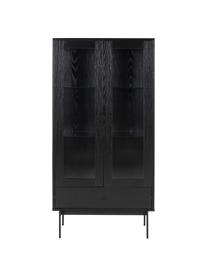 Armoire vitrée Angus, Noir, transparent