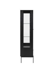 Vitrina Angus, Estructura: tablero de fibras de dens, Estantes: vidrio, Patas: metal recubierto, Negro, transparente, An 75 x Al 152 cm