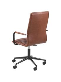 Krzesło biurowe ze sztucznej skóry Winslow, obrotowe, Tapicerka: sztuczna skóra (poliureta, Stelaż: metal malowany proszkowo, Koniakowy, S 45 x G 58 cm