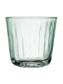 Waterglazen Mia met reliëf van gerecycled glas, 4 stuks, Gerecycled glas, Turquoise, transparant, Ø 9 x H 8 cm, 250 ml