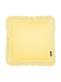 Housse de coussin jaune à franges 40x40 Tine, Jaune