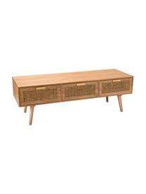 Tv-meubel Romeo van hout met Weens vlechtwerk, MDF, essenhoutfineer, Essenhoutkleurig, 120 x 40 cm