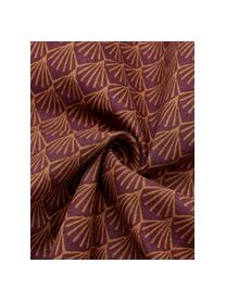 Polštář s art deko vzorem Feather, s výplní, Burgundská, oranžová