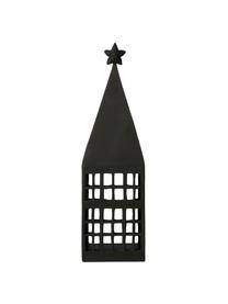 Windlicht Serafina House, Polyresin, Schwarz, 10 x 33 cm