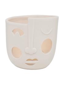 Súprava dizajnových svietnikov na čajové sviečky Faces, 2 diely, Porcelán, Krémovobiela, Ø 9 x V 9 cm