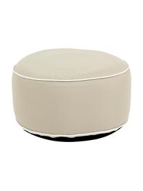 Outdoorpouf Rihanna, Bezug: Polyester, Wasser- und UV, Innen: PCV, Beige, Weiss, Ø 53 x H 23 cm