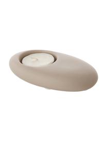 Teelichthalter-Set Geo, 3-tlg., Steingut, Creme, Korallenrot, Beige, 12 x 3 cm