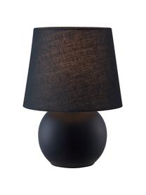 Petite lampe de chevet céramique noire Isla, Noir, Ø 16 x haut. 22 cm