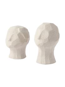 Deko-Objekt-Set Limestone, 2er-Set, Beton, Cremeweiss, Set mit verschiedenen Grössen