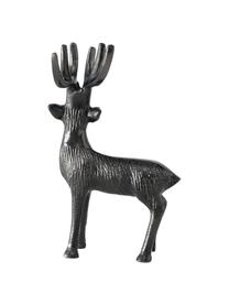 Cerfs pour décoration haut. 15 cm Mendel, 2 élém., Aluminium, enduit, Noir, brillant, larg. 9 x haut. 15 cm