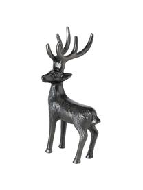 Cerfs pour décoration haut. 15 cm Mendel, 2 élém., Aluminium, enduit, Noir, brillant, larg. 9 x haut. 15 cm