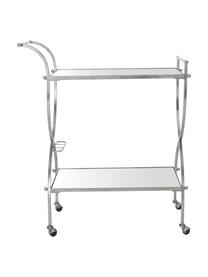 Metalen barcart Porter in zilverkleur, Frame: ijzer, Zilverkleurig, B 85 x H 98 cm