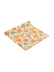 Camino de mesa Picnic, 85% algodón, 15% lino, Naranja, verde, blanco, An 40 x L 145 cm