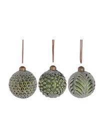 Bolas de Navidad Camelia Ø 8 cm, 6 uds., Vidrio, Verde, Ø 8 cm