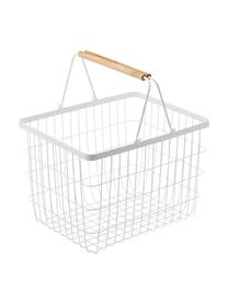 Cestino custodia Tosca, Maniglie: legno, Bianco, legno chiaro, Larg. 42 x Alt. 27 cm