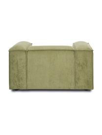 Sessel Lennon aus Cord, Bezug: Cord (92 % Polyester, 8 %, Gestell: Massives Kiefernholz FSC-, Beine: Kunststoff, Cord Dunkelgrün, B 130 x T 101 cm
