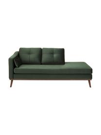 Chaise longue in velluto verde oliva Alva, Rivestimento: velluto (copertura in pol, Struttura: legno di pino massiccio, Piedini: legno massello di faggio,, Velluto oliva, Larg. 193 x Prof. 94 cm