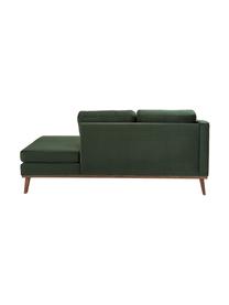 Chaise longue in velluto verde oliva Alva, Rivestimento: velluto (copertura in pol, Struttura: legno di pino massiccio, Piedini: legno massello di faggio,, Velluto oliva, Larg. 193 x Prof. 94 cm