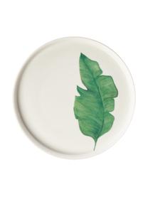 Sada snídaňových talířů z jemného kostního porcelánu s tropickým designem Timba, 4 díly, Porcelán Fine Bone China
Fine Bone China je jemný porcelán, který se vyznačuje zejména svým zářivým a průsvitným leskem, Bílá, zelená, zlatá, se vzorem, Ø 21 cm