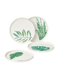 Assiettes à dessert en porcelaine motif tropical Timba, 4 élém., Porcelaine Fine Bone China
Fine Bone China est une porcelaine tendre, qui se distingue particulièrement par sa brillance et sa translucidité, Blanc, vert, couleur dorée, imprimé, Ø 21 cm