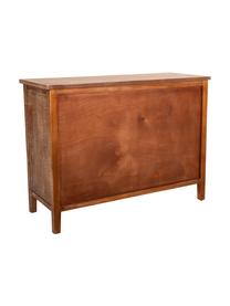 Credenza in legno di pino marrone chiaro Alba, Maniglie: metallo rivestito, Marrone chiaro, nero, Larg. 91 x Alt. 69 cm